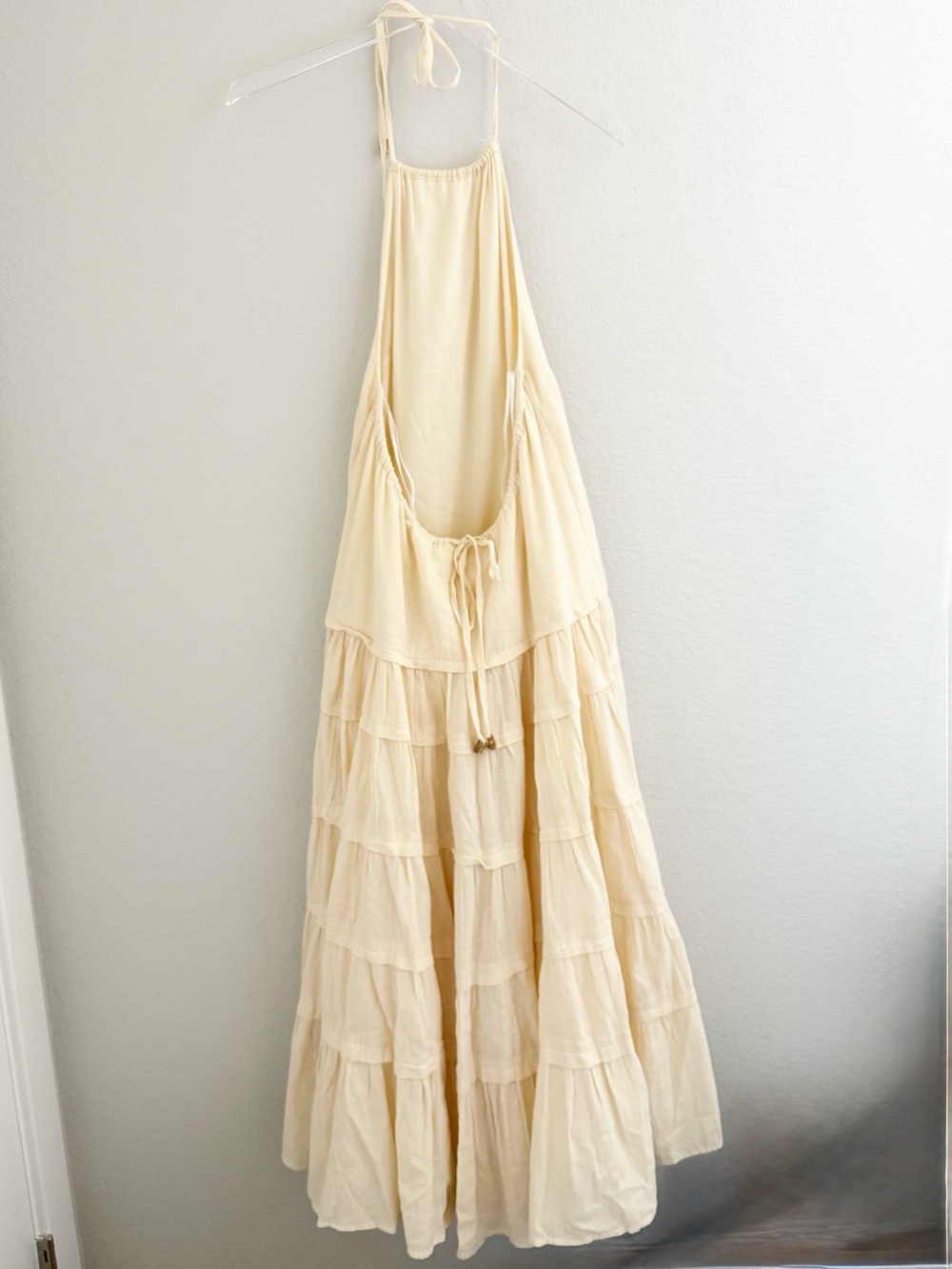 Free People Somewhere Sunny Drop-Waist Maxi Dress in Cream New Without Tag - Picture 4 of 7